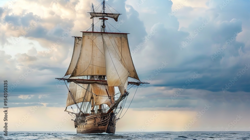 Fototapeta premium ship sailing wallpaper