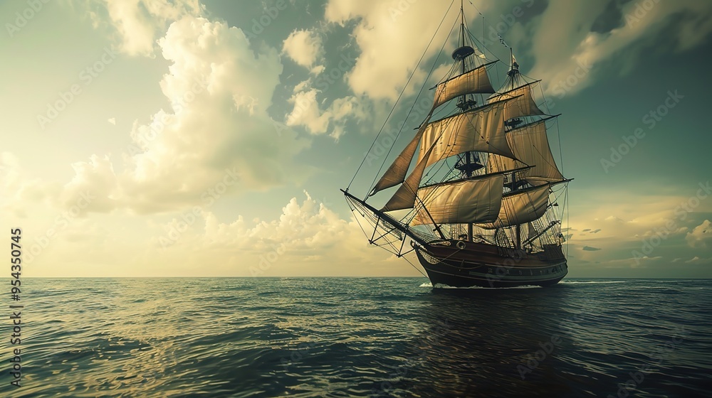Fototapeta premium ship sailing wallpaper