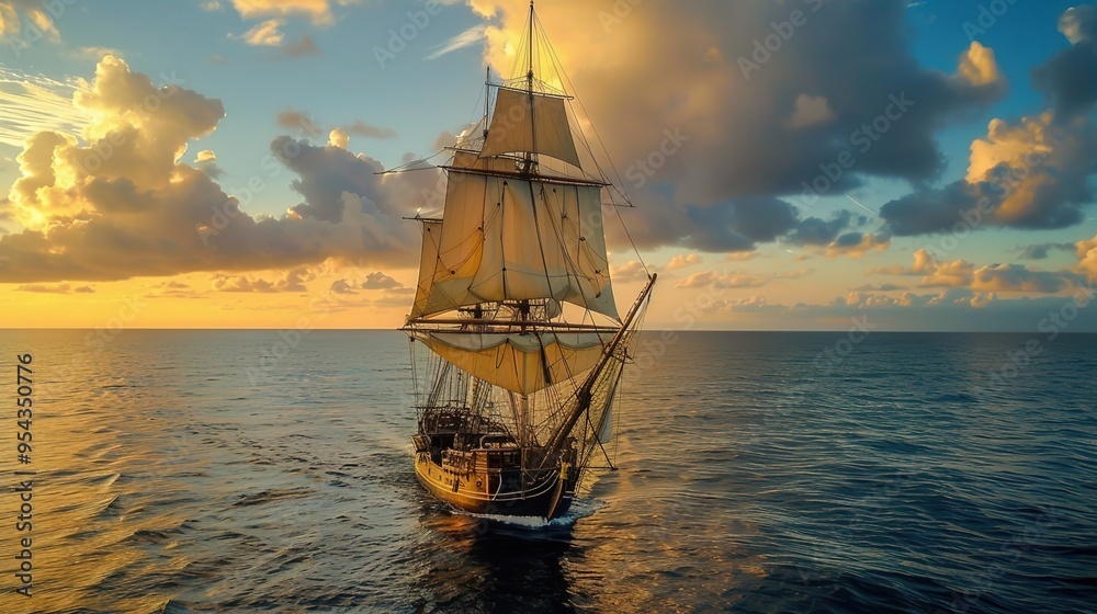 Obraz premium ship sailing wallpaper
