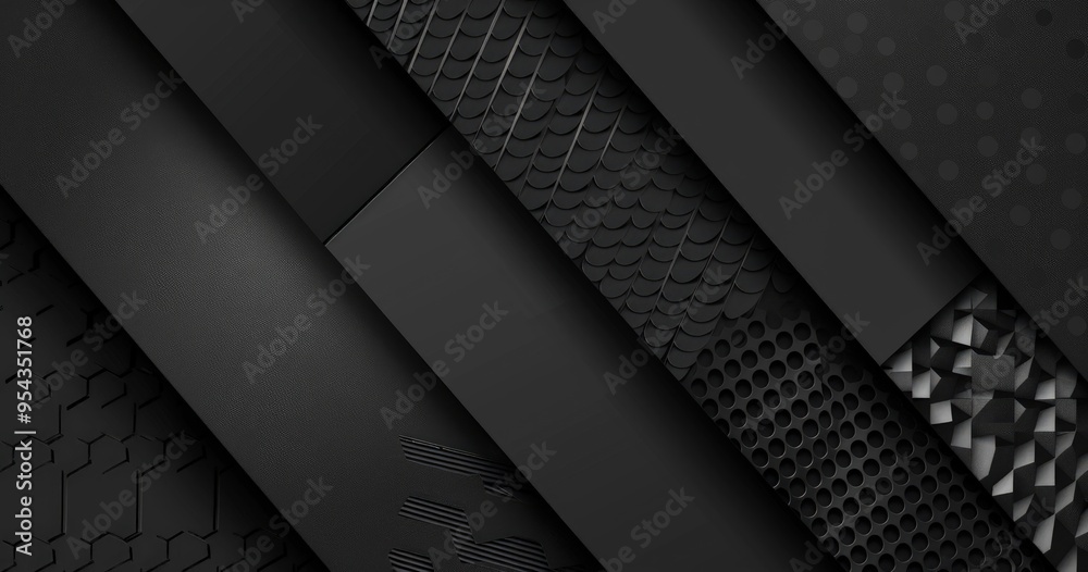 A collection of textured black surfaces showcasing various patterns and designs. A collection of textured black surfaces showcasing various patterns and designs.
