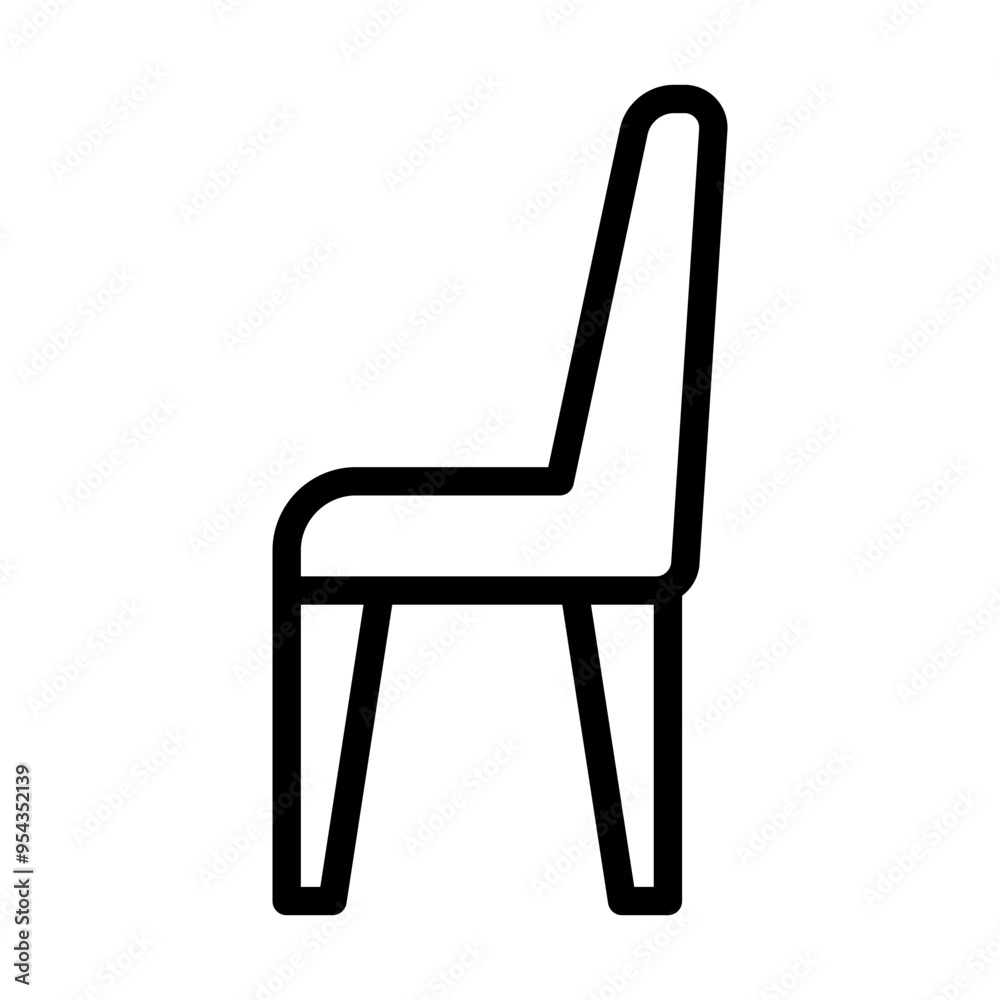 Chair icon in thin line style vector illustration graphic design Chair icon in thin line style vector illustration graphic design