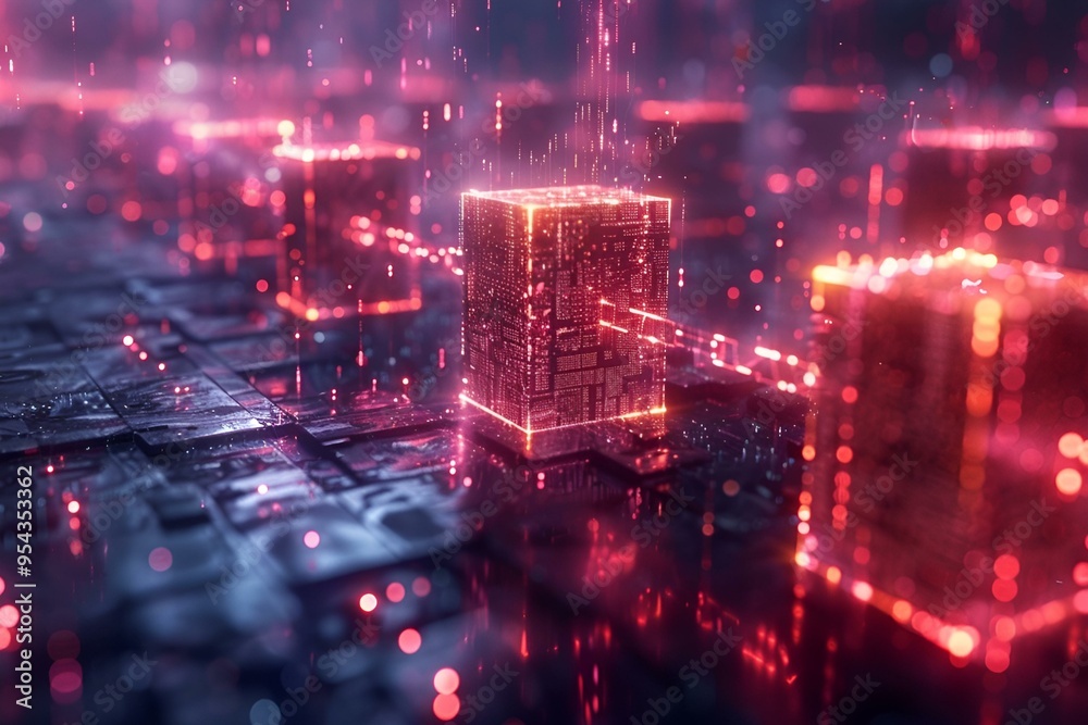 Obraz premium a red lights on a surface. 