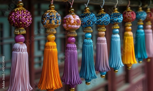 Wallpaper Mural a row of different color tassels.  Torontodigital.ca