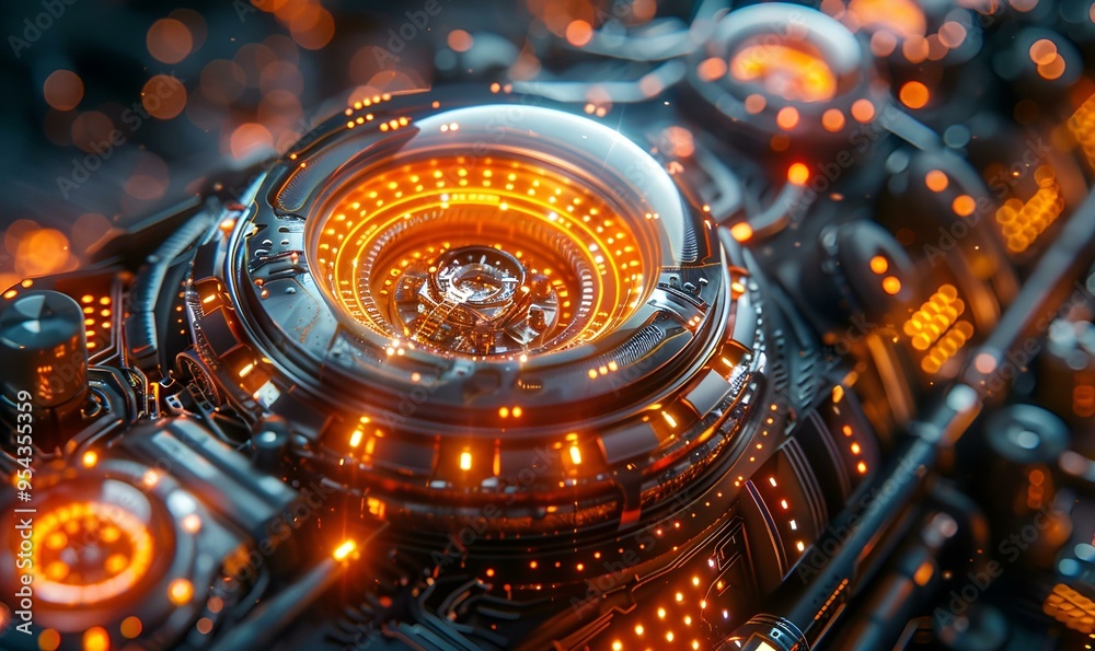 Fototapeta premium a close up of a circular object. 