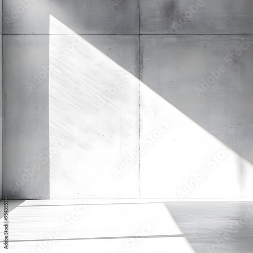 Sunlight Streaming Through a Window in a Concrete Room