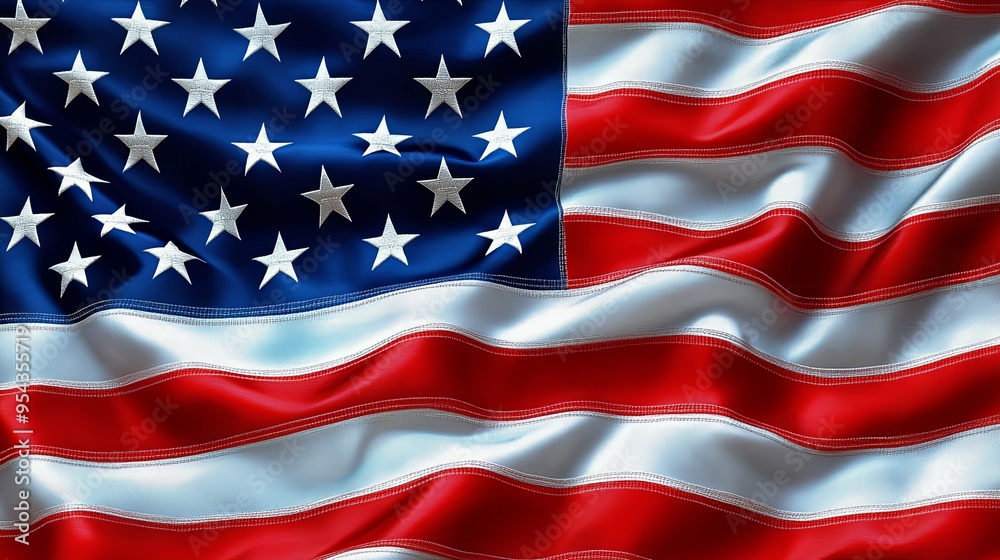 American Flag: Stars and Stripes Waving American Flag: Stars and Stripes Waving