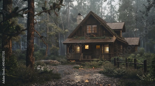 House in the wood wallpaper