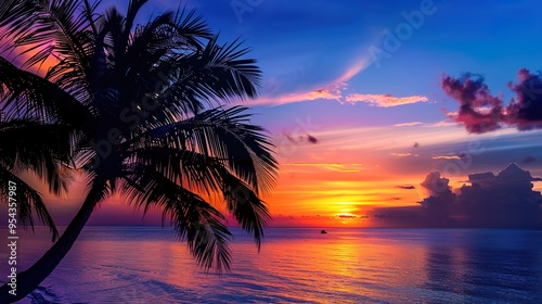 Tropical sunset wallpaper
