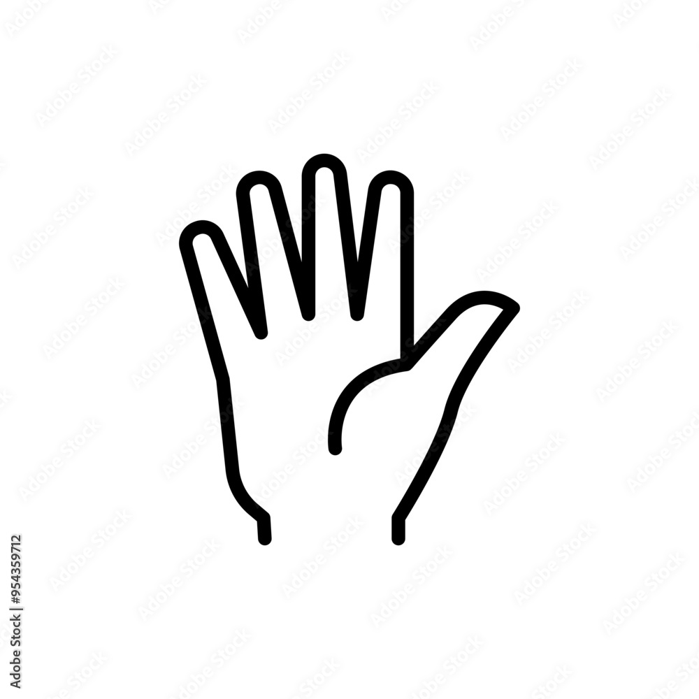Hand icon in thin line style vector illustration graphic design Hand icon in thin line style vector illustration graphic design