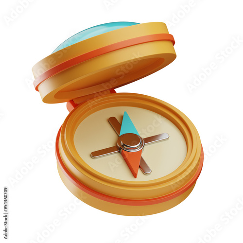 Compasssummer holiday illustration 3D 