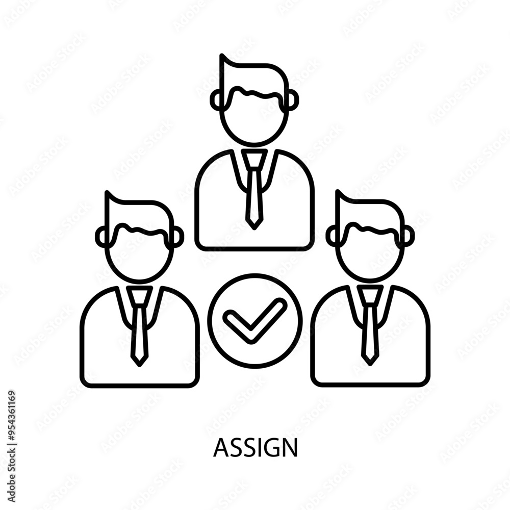 assign concept line icon. Simple element illustration. assign concept outline symbol design. assign concept line icon. Simple element illustration. assign concept outline symbol design.