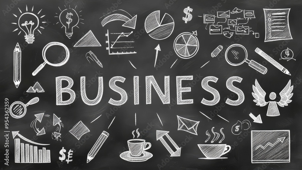 Strategic Business on Chalkboard Strategic Business on Chalkboard