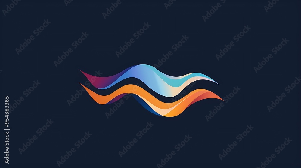 Obraz premium Abstract Colorful Waves on a Dark Background