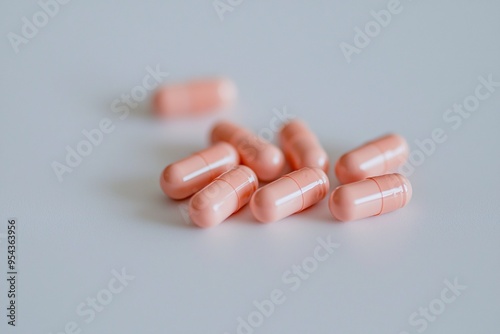 A detailed view of psychiatric medication capsules on a plain backdrop, emphasizing their significance in mental health care.