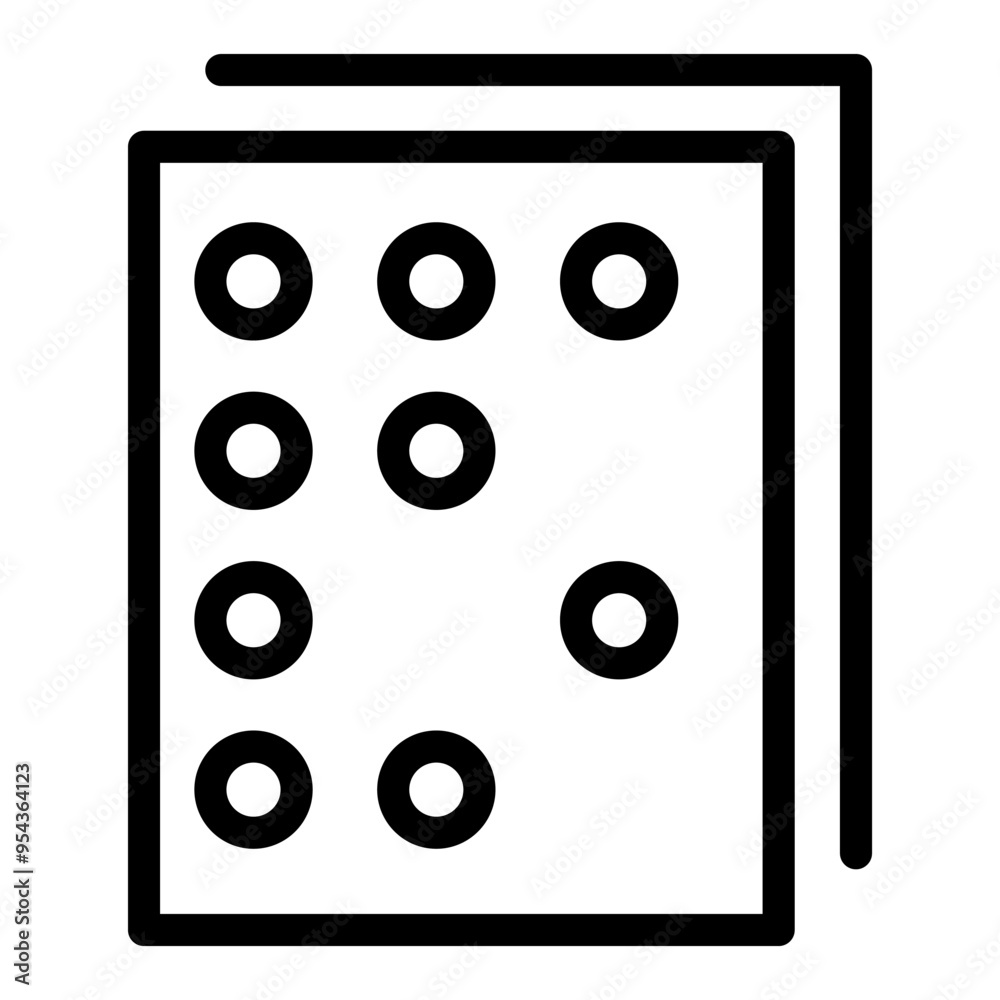 Braille icon in thin line style vector illustration graphic design Braille icon in thin line style vector illustration graphic design