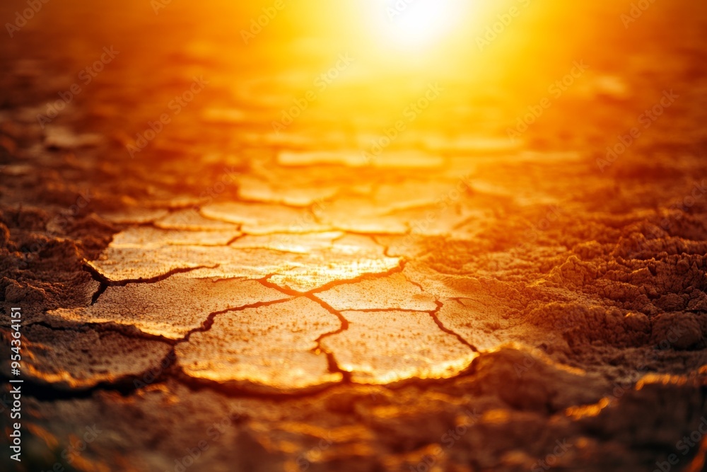 Fototapeta premium Concept of Global warming, Heat waves, Global warming impacts , Generative AI