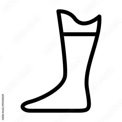 Prosthetic leg icon in thin line style vector illustration graphic design