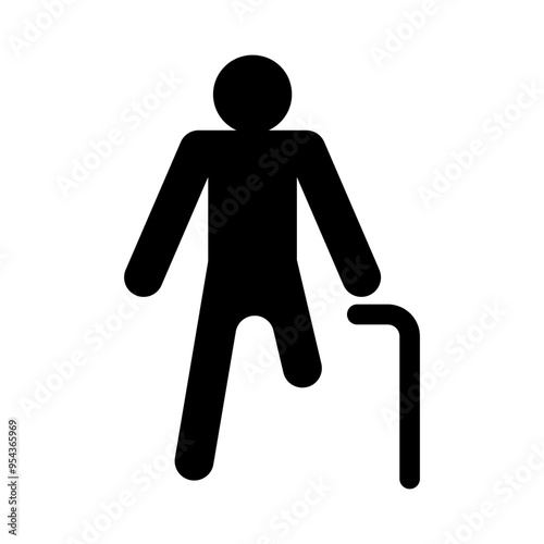 Amputated leg icon vector illustration graphic design