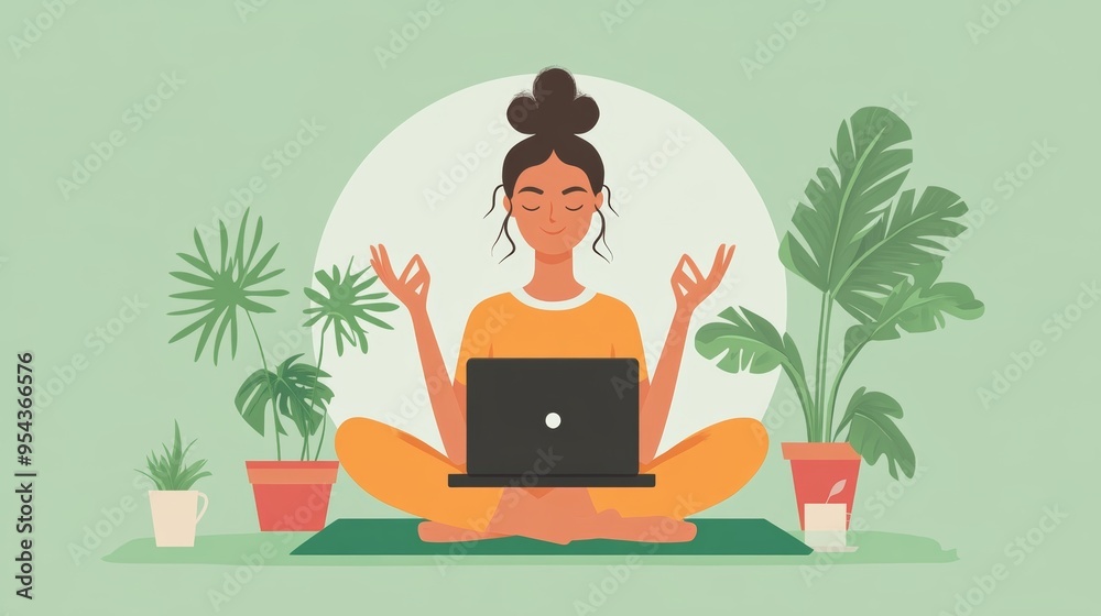 Fototapeta premium Yoga & Tech