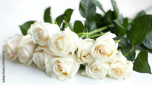 Delicate Bouquet of White Roses