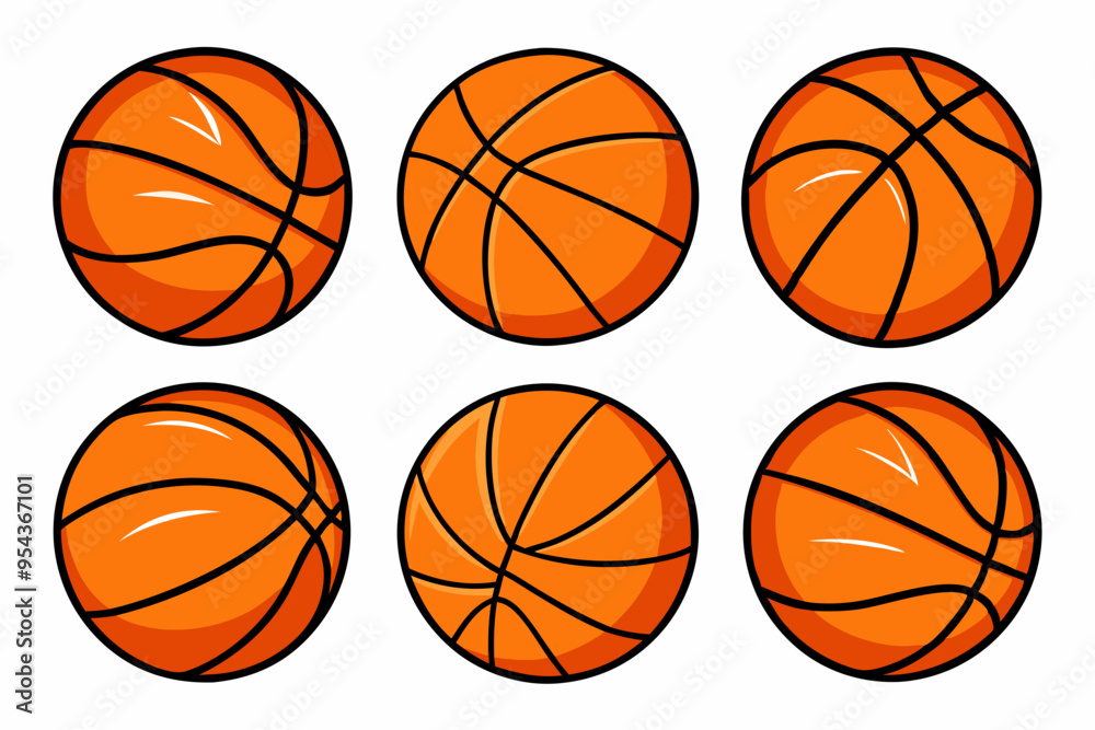 Basketball ball icons set. Basketball ball clipart bundle. Vector illustration. Basketball ball icons set. Basketball ball clipart bundle. Vector illustration.