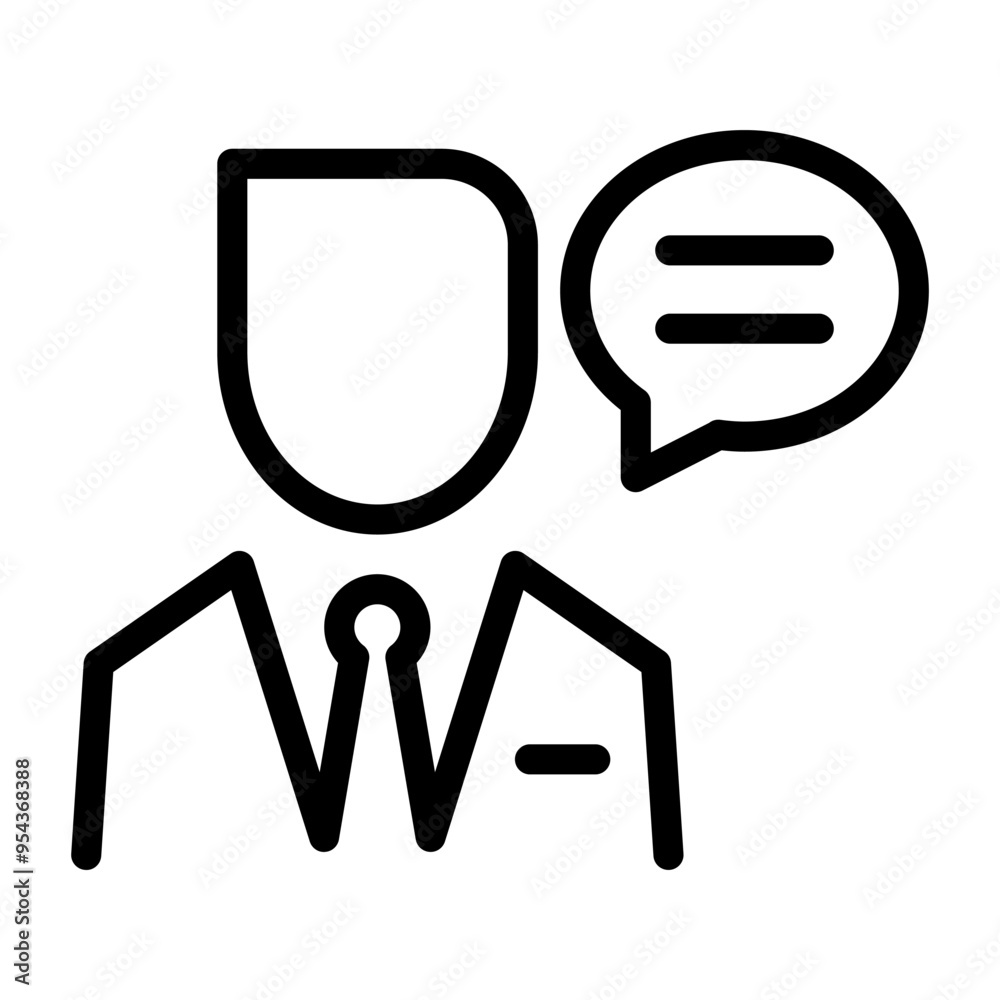 businessman speaking icon in thin line style vector illustration graphic design businessman speaking icon in thin line style vector illustration graphic design
