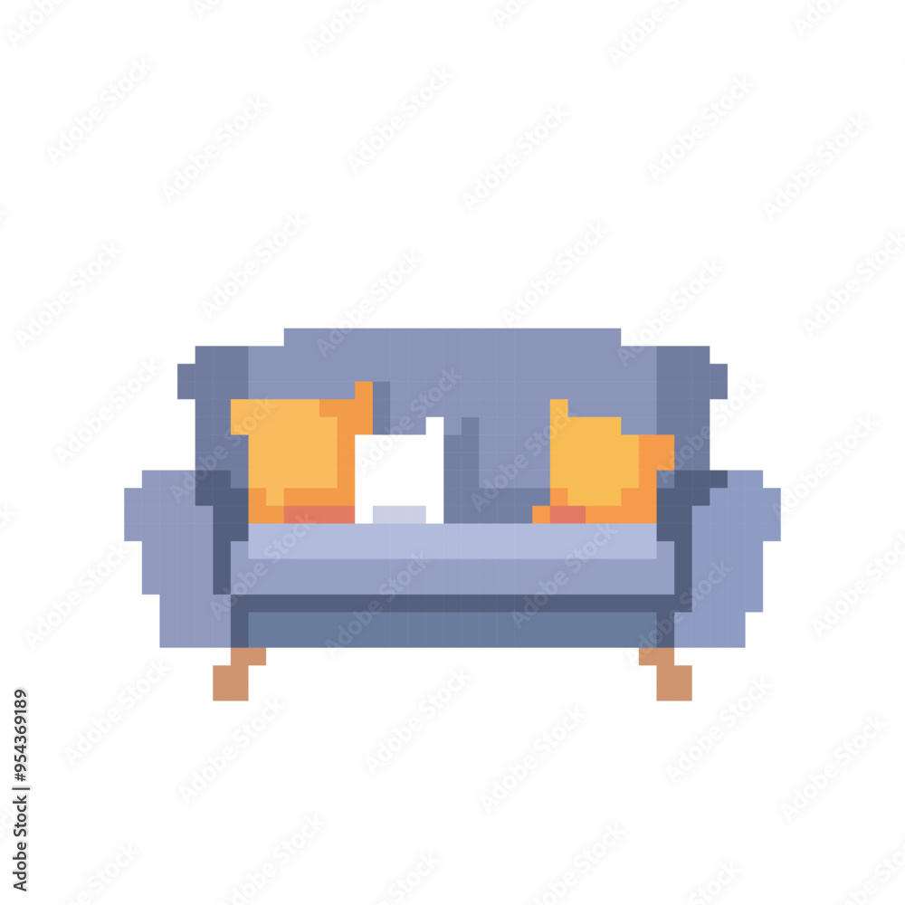 sofa pixel art, vector illustration on isolated background. sofa pixel art, vector illustration on isolated background.