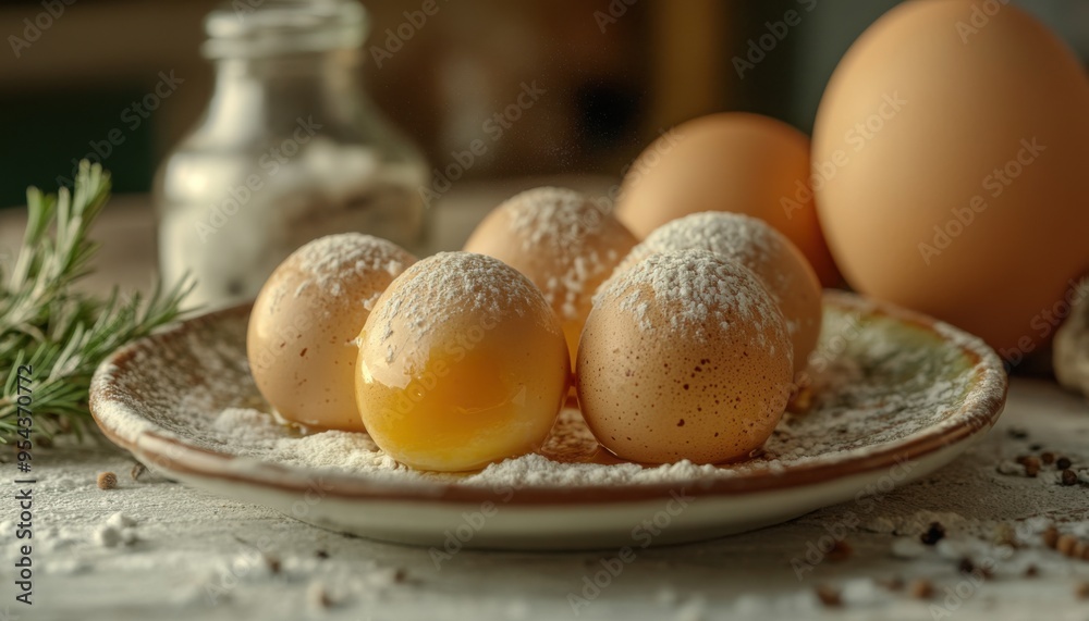Delicious Fresh Eggs on a Handcrafted Plate The Perfect Artisanal Breakfast for a Healthy Start to Your Day Enjoy the Taste of Quality Eggs, Perfectly Cooked and Presented on a Unique and Beautiful Delicious Fresh Eggs on a Handcrafted Plate The Perfect Artisanal Breakfast for a Healthy Start to Your Day Enjoy the Taste of Quality Eggs, Perfectly Cooked and Presented on a Unique and Beautiful
