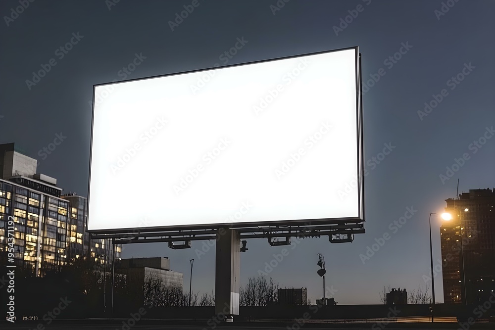 Fototapeta premium digital billboard with a white screen