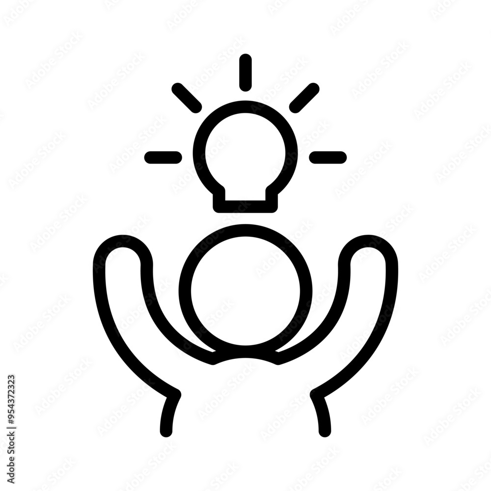 Idea icon in thin line style vector illustration graphic design Idea icon in thin line style vector illustration graphic design