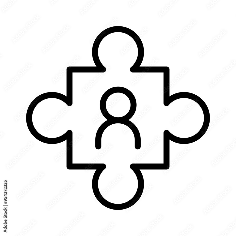 Recruitment icon in thin line style vector illustration graphic design