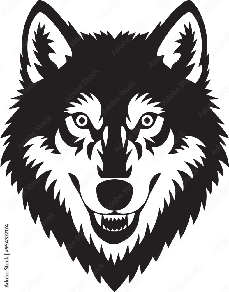 Fototapeta premium wolf head tattoo