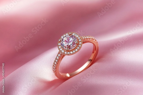 Luxury Women's Diamond Ring on clean Background. Generative Ai