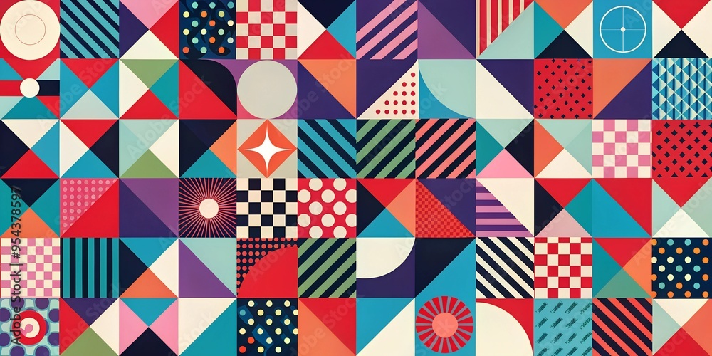 Artwork of Abstract Vector Shapes Composition Artwork of Abstract Vector Shapes Composition