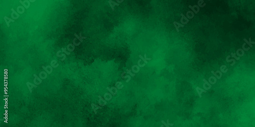 Green grunge textured wall background,smoke fog or clouds in center with dark border grunge design,Colorful green textures for making flyer, poster, cover, banner and any design.