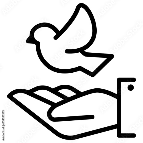 Freedom icon in thin line style vector illustration graphic design