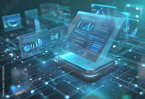 Digital documents created using future world technology. automated invoice and receipt management concept.