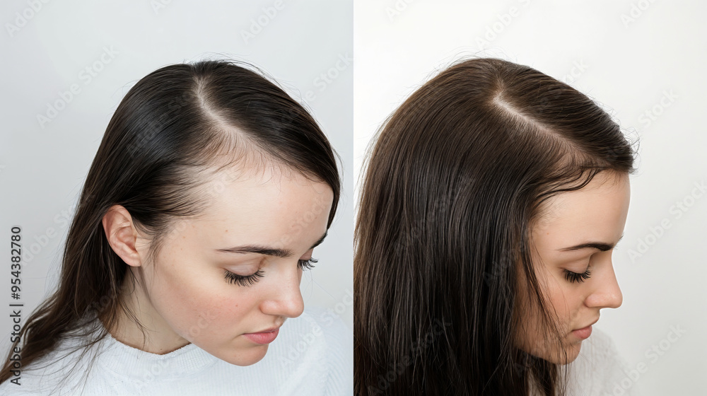 Before and after female hair restoration showcase effective hair loss treatment with increased hair density and improved scalp appearance. Comparison of hair thickness before and after hair transplant Before and after female hair restoration showcase effective hair loss treatment with increased hair density and improved scalp appearance. Comparison of hair thickness before and after hair transplant