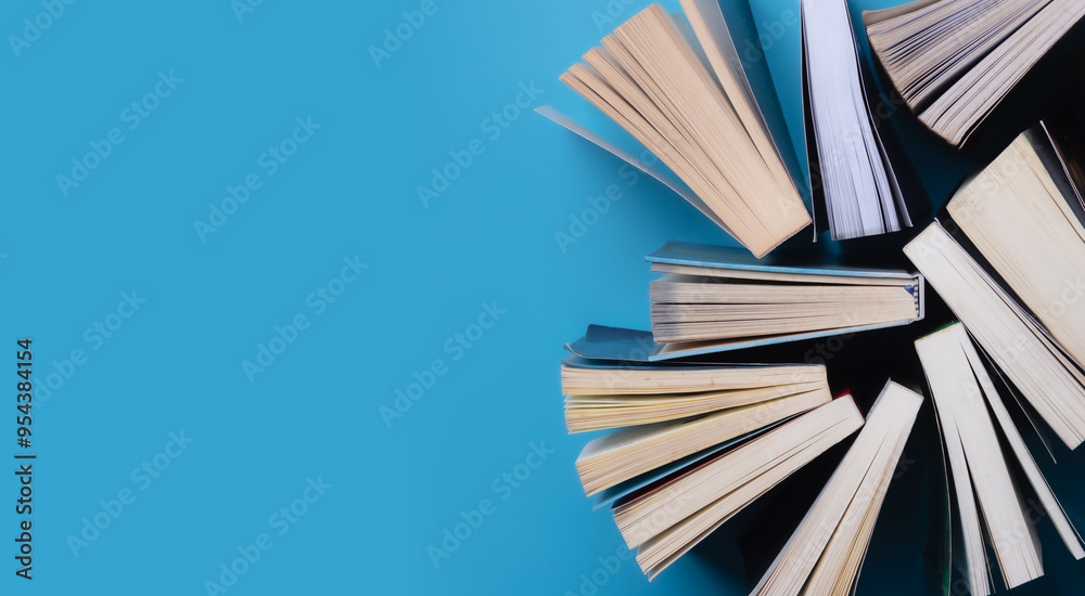 Naklejka premium Book, Books on the table, education concept, Library, school