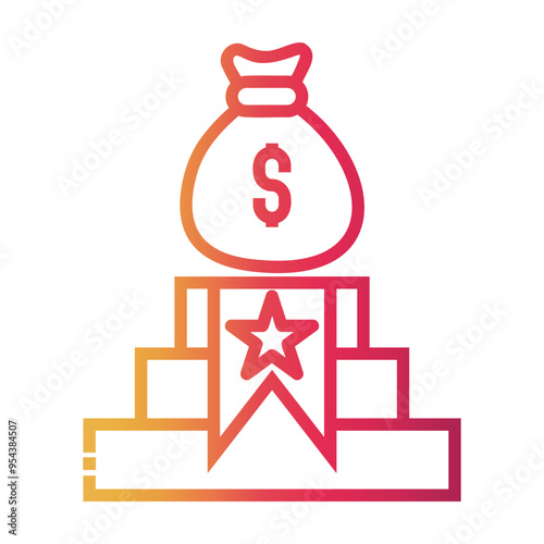 contest Line Gradient Icon