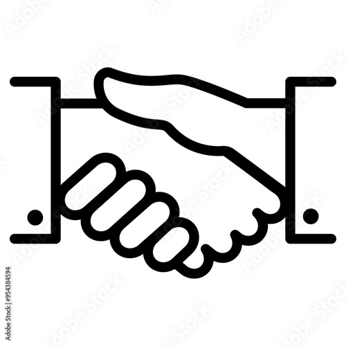 Partner icon in thin line style vector illustration graphic design