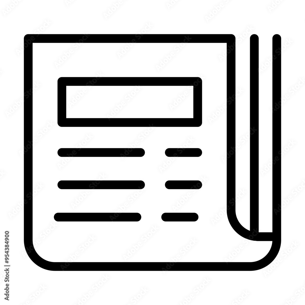 Newspaper icon in thin line style vector illustration graphic design Newspaper icon in thin line style vector illustration graphic design