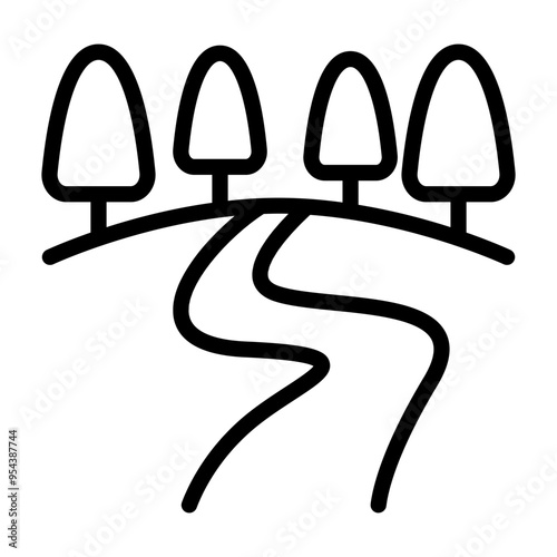 River icon in thin line style vector illustration graphic design