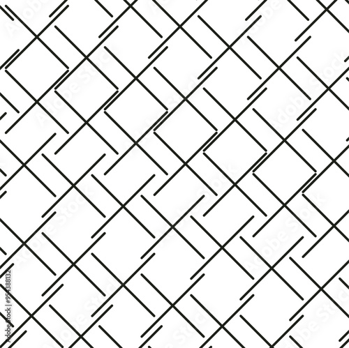 Imitation of a fence or lattice with cross-shaped lines.