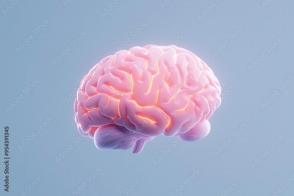 Abstract representation of a brain with glowing connections, symbolizing knowledge, neural learning, artificial intelligence concept Abstract representation of a brain with glowing connections, symbolizing knowledge, neural learning, artificial intelligence concept