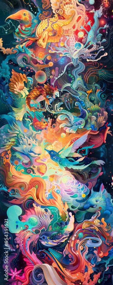 An abstract picture that depicts a vibrant sky scene that is full of bright colors and swirling shapes, and it seems to capture the movement and energy of the sky An abstract picture that depicts a vibrant sky scene that is full of bright colors and swirling shapes, and it seems to capture the movement and energy of the sky