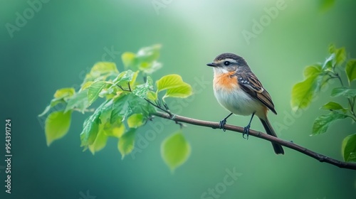 Cute bird on a branch, nature view.