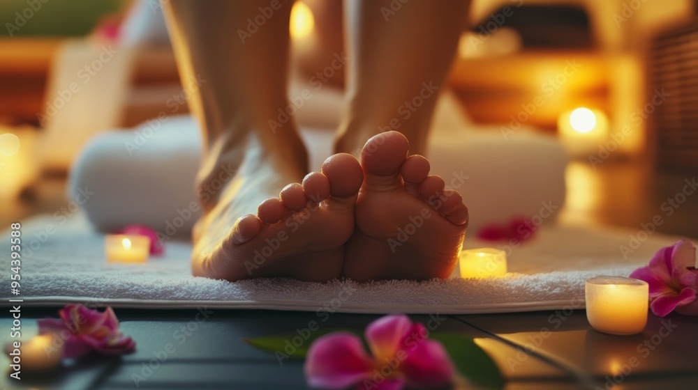 Obraz premium Foot massage spa close-up