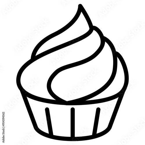 Mousse icon in thin line style vector illustration graphic design