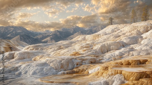 Mammoth Springs, Minerva Terrace, Yellowstone photo